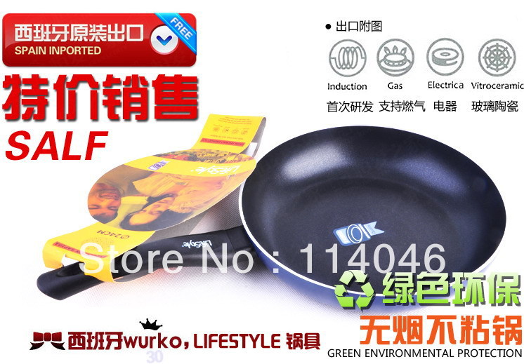  18cm  ,  ƽ  ο  ,  Ŀ /Free shipping 18cm ceramic pan ,ceramic coating inside Non stick frying pan,no cover